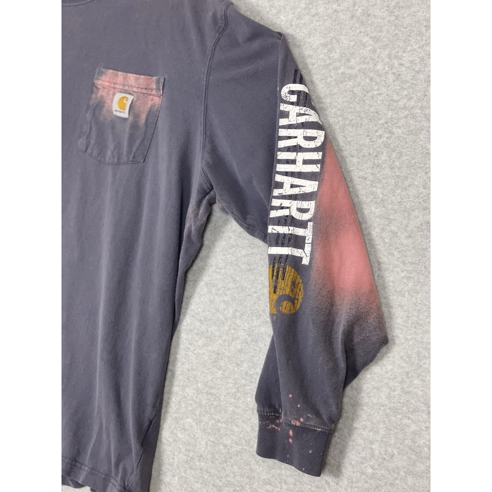 Carhartt Custom Bleached Long Sleeve T-Shirt Tie Dye Reworked Grunge Mens XL - Picture 13 of 16